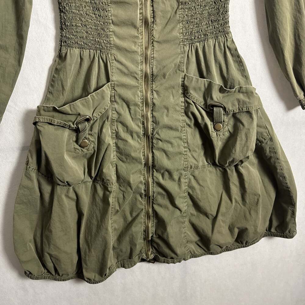 XCVI Women's XS Green Deschutes Jacket Dress Full Zip Lagenlook Midi Pockets - Picture 5 of 15